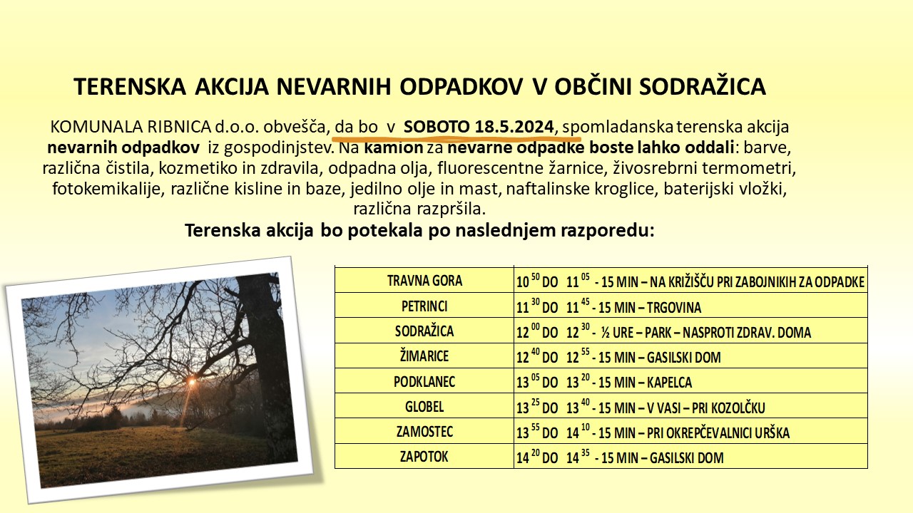 TERENSKA AKCIJA NEVARNIH ODPADKOV V OBČINI SODRA24