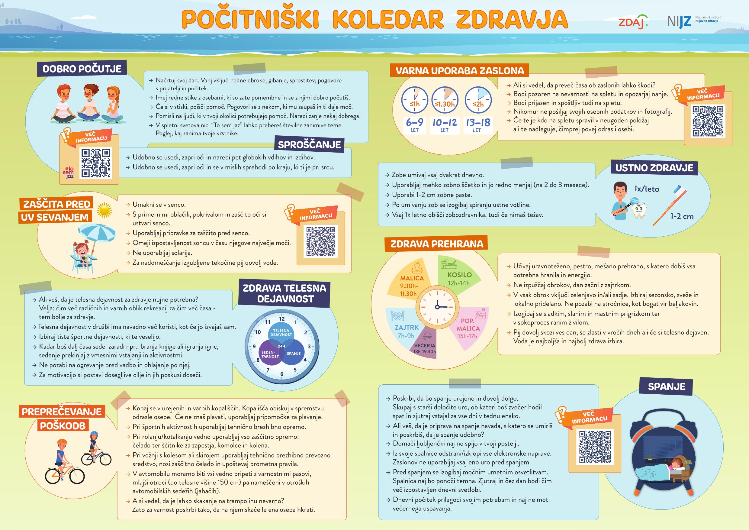 Pocitniski koledar zdravja 20262
