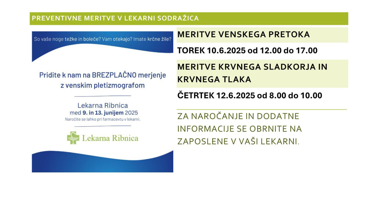 Preventivne meritve v Lekarni Sodražica 